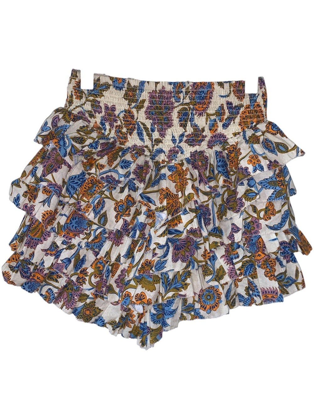 Love The Label Floral Tiered Ruffle Mini Skirt XS Boho Cottagecore - Picture 2 of 8